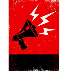 Red poster with megaphone vector image