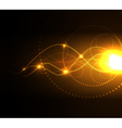 Stylized glowing background with digital symbols vector image