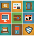 Retro social media icons for design vector image