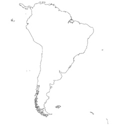 Outline map of South America vector image