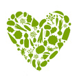 Healthy life - heart shape with vegetables vector image