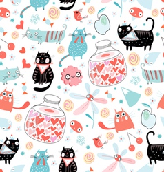 Texture of cat lovers vector image
