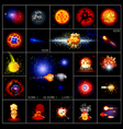 Explosions pixels vector image