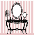 Retro dressing console vector image
