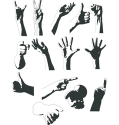 Silhouettes of hands vector image