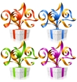 Set of ribbons and gift boxes Symbol of New Year Set of ribbons and gift boxes Symbol of New Year vector image