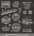 Signs emblems and labels of quality and guaranteed vector image