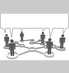 Connected people communicate business social vector image