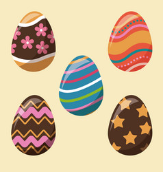 Collection easter egg decoration party Collection easter egg decoration party vector image