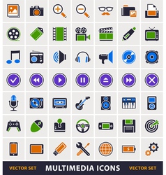 Multimedia simple icons vector image
