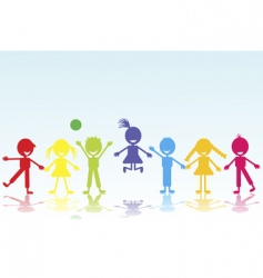Kids silhouettes vector image