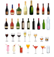 Bottles and glasses vector image