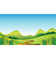 A winding road and mountains vector image