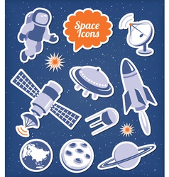 Space icons set vector image