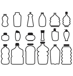 Bottle container outline icons vector image