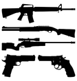 Gun silhouettes vector image