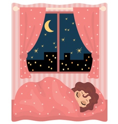 Pretty girl sleeps vector image