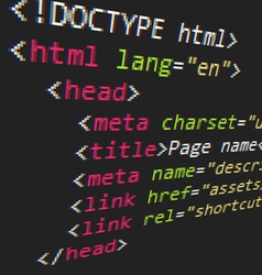 CSS and HTML code vector image