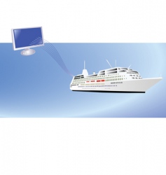 Ship and computer vector image