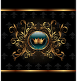Gold invitation frame or packing for elegant desig vector image