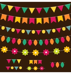 Bunting and garland set vector image