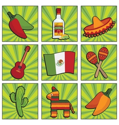 Mexican icons vector image
