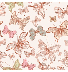Seamless background with butterflies vector image