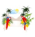 Summer banner with parrots vector image