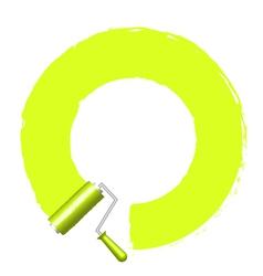 Frame with paint roller vector image