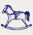 Wooden rocking horse vector image