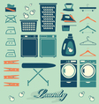 Retro Laundry Room Symbols and Icons vector image