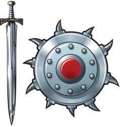 Sword and shield vector image