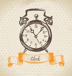 Alarm clock hand drawn vector image