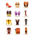 Clothing and footwear of leather vector image