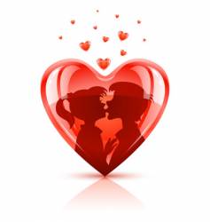 Lovers kissing vector image