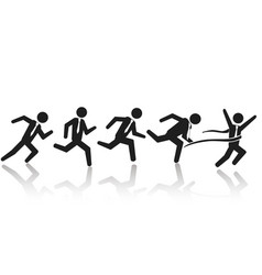 Businessman running race vector image