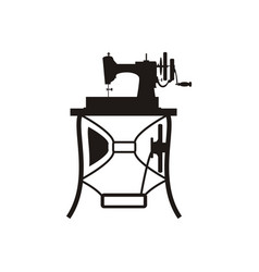 Vintage sewing machine logo Royalty Free Vector Image