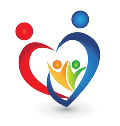 Family union in a heart shape vector image