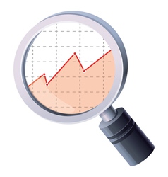 Analytics concept - magnifing glass and gra vector image