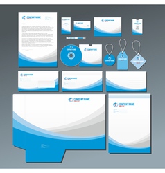 Blue stationery set vector image
