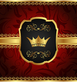 Golden vintage frame with crown - Golden vintage frame with crown - vector image