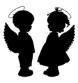 Angel silhouettes set vector image