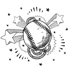 Doodle pop baseball vector image