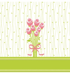 Greeting card with rose flowers vector image
