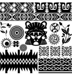 Ancient America pattern set small vector image