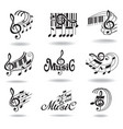 Music notes set of music design elements or icons vector image
