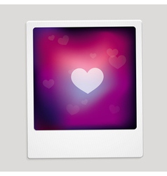 Heart sign on polaroid frame - abstract car vector image