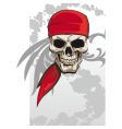 Pirate skull with bandanna vector image