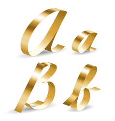Ribbon alphabet ab vector image