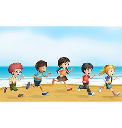 Running children vector image